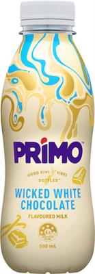 PRIMO FL MILK WHITE CHOCOLATE 500ML BOT