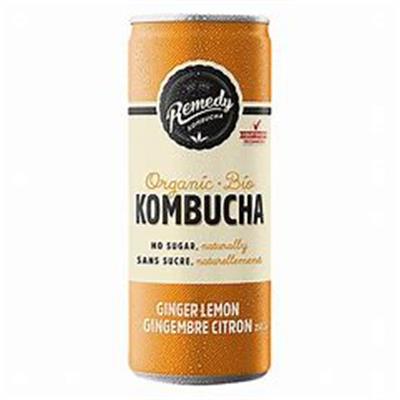 Remedy Kombucha Ginger Lemon 250ml can