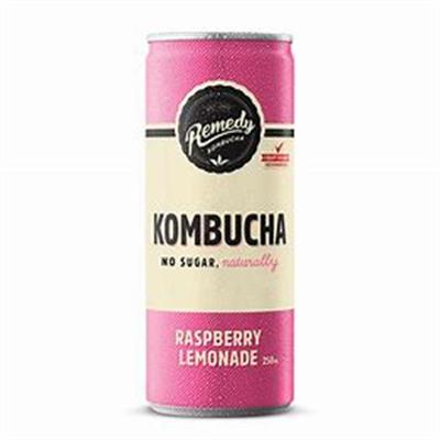 Remedy Kombucha Rasp Lemonade 250ml can